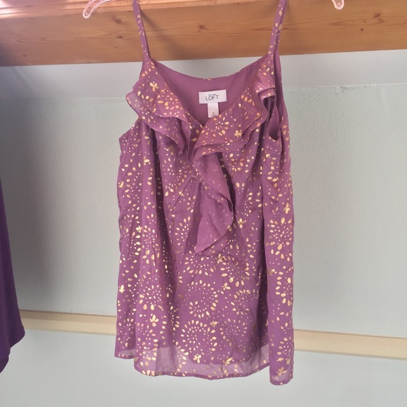 Purple and gold Anne Taylor LOFT Cami - Picture 2 of 5